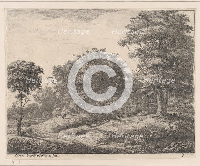 Shepherd Asleep on a Hummock, 17th century. Creator: Anthonie Waterloo.