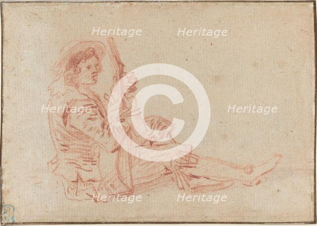 Seated Guitarist [recto]. Creator: Jean-Antoine Watteau.