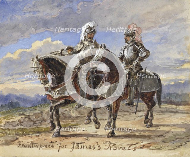 Two knights on horseback in a landscape, 1811-1873. Creator: Pieter van Loon.