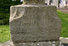 Inscription on the base of a Plague Cross, Ross-on-Wye, Herefordshire