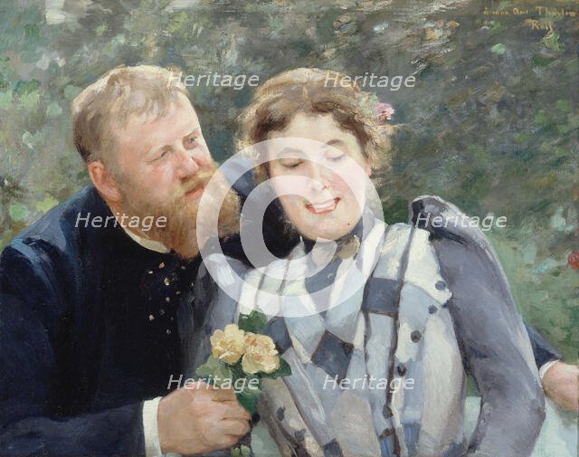 Portrait of Thaulow and his wife, 1890. Creator: Alfred Philippe Roll.