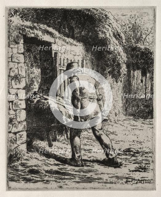 Peasant Returning from the Manure Heap, 1855-1856. Creator: Jean-François Millet (French, 1814-1875).