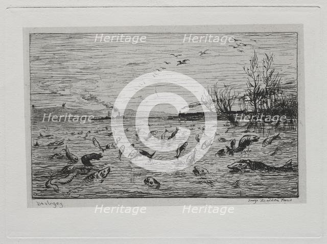 The Boat Trip: Rejoicing of the Fish at the Departure of the Cabin Boy (The Fish), 1861. Creator: Charles François Daubigny (French, 1817-1878).