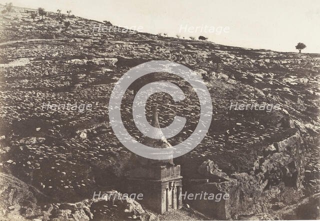 Jérusalem, Vallée de Josaphat, Faces Ouest et Nord, 1, 1854. Creator: Auguste Salzmann.