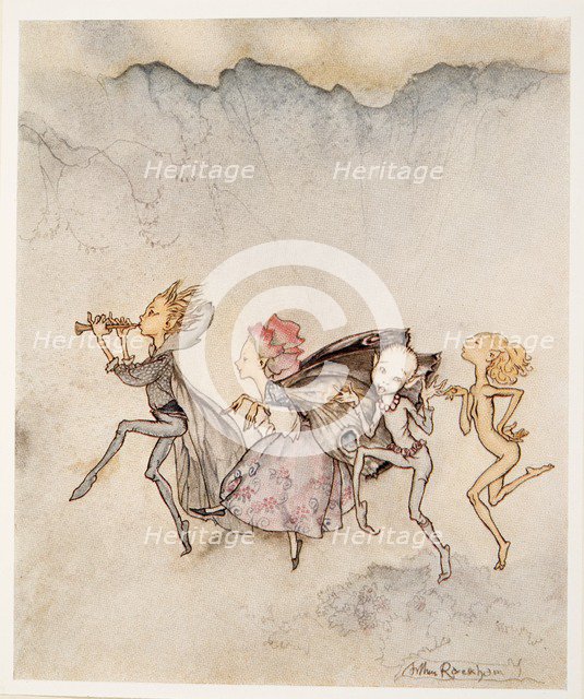 Each one, tripping on his toe, will be here with mop and mow, illustration from 'The Tempest', 1926.