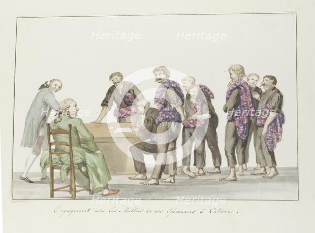 Meeting of sailors of the speronaras from Malta, at Catania, 1778. Creator: Louis Ducros.