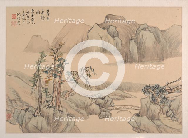 Landscape, dated 1827. Creator: Shen Zhuo.