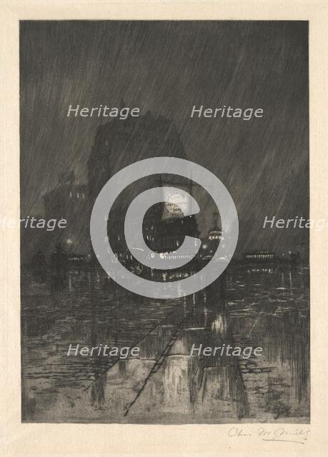 A Rainy Night, Madison Square, 1890. Creator: Charles Frederick William Mielatz.