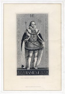 James I of England.Artist: T Brown
