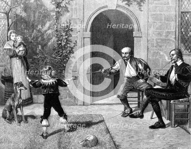 "Early Lessons," by V. W. Bromley, Winter Exhibition of the Society of British Artists, 1874. Creator: Unknown.