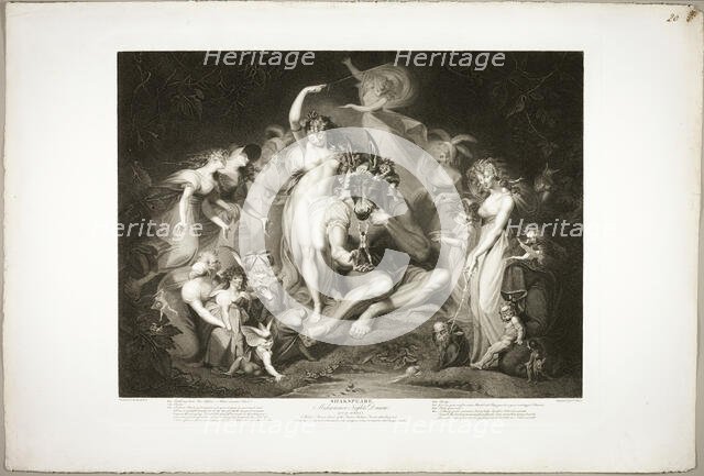 Titania and Bottom with the Ass's Head, 1796. Creator: Jean Pierre Simon.