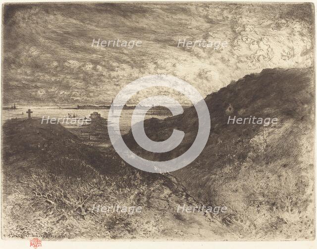 La Falaise: Baie de Saint-Malo (The Cliff: Saint-Malo Bay), 1886/1890. Creator: Felix Hilaire Buhot.