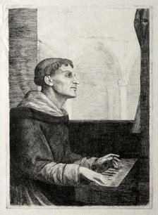 The Monk at the Organ. Creator: Alphonse Legros (French, 1837-1911).