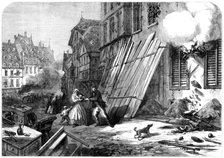 A street in Strasbourg during the siege and bombardment, Franco-Prussian War, 1870. Artist: Unknown