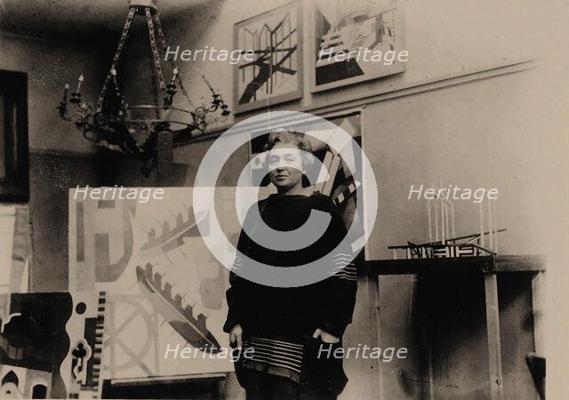 Alexandra Exter in her Paris studio. Creator: Anonymous.