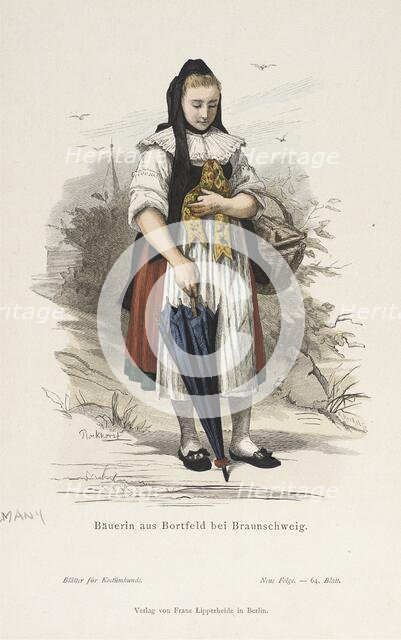 Costume Plate (Bäuerin aus Bortfeld bei Braunschweig), 19th century. Creators: Berhard Plockhorst, R. Henkel.