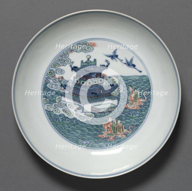 Plate with Isle of the Immortals, 1723-1735. Creator: Unknown.