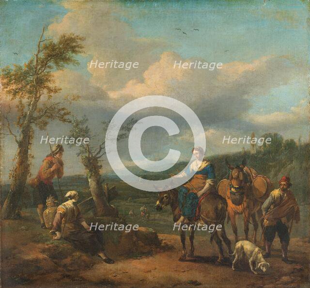 Italian Landscape with Figures, 1650-1674. Creator: Johannes Lingelbach.