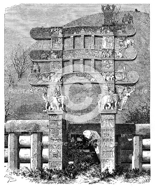 The East Gate of the Sanchi Tope, India, 1895. Artist: Unknown