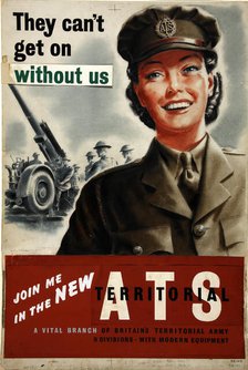 Forces Recruitment - 'Join Me In The New ATS', World War II poster, c1939-c1945. Creator: Unknown.