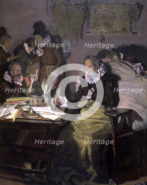 Last will', 1916, Miguel de Cervantes Saavedra (1547-1616) Spanish writer.