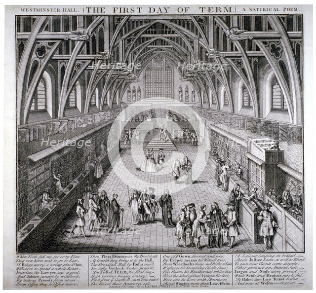 'Westminster Hall, the first day of term, a satirical poem', 1797.                                   Artist: C Mosely