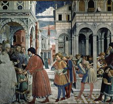San Agustin child is taken to school'1465 fresco by Benozzo Gozzoli, St. Augustine (354-430), chu…