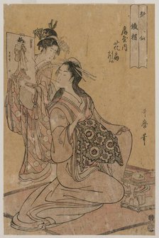 The Courtesan Hana-ogi of Ogiya as the Sennin Tekkai..., mid 1790s. Creator: Kitagawa Utamaro (Japanese, 1753?-1806).