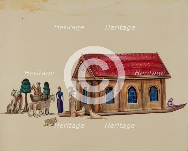 Noah's Ark with Animals, c. 1936. Creator: Mina Lowry.