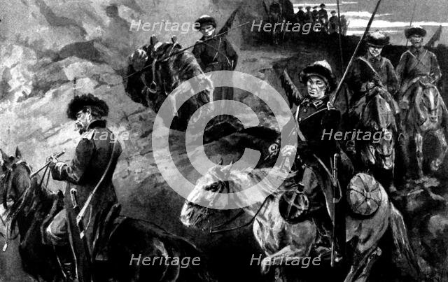 The Chinese Question: Amoor Cossacks on the march through Manchuria to Port Arthur, 1898. Creator: Unknown.