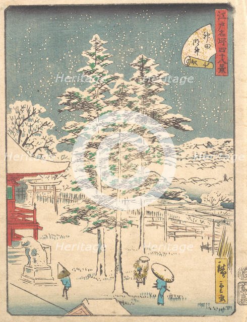 Kanda Temple Snow, 1861., 1861. Creator: Ando Hiroshige.