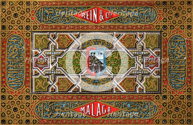 Rein & Co Malaga wine, 19th century. Artist: Unknown