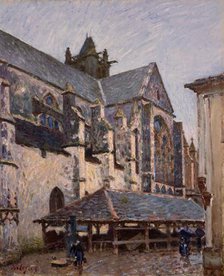 The Church at Moret in the Rain, 1894. Creator: Alfred Sisley.