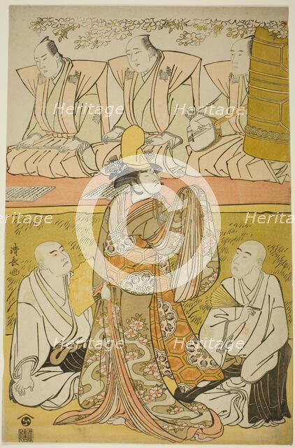 The Actor Nakamura Nakazo I as the Shirabyoshi Katsuragi, Matsumoto Koshiro IV as the monk..., 1783. Creator: Torii Kiyonaga.