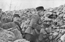 General Marchand inspecting trenches, Champagne, France, World War I, 1915. Artist: Unknown