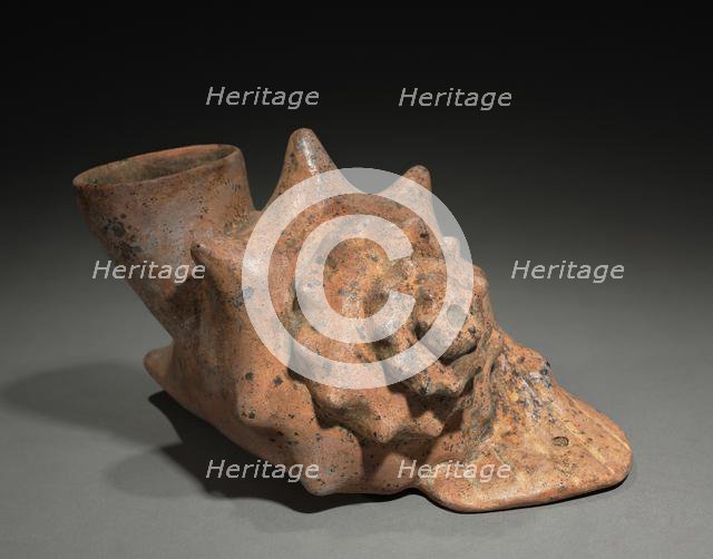 Conch Shell Trumpet Vessel, 200 BC-300. Creator: Unknown.