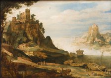 Coast Landscape with the so-called Temple of Sibyl at Tivoli, 1620-1629. Creator: Willem van Nieulandt.