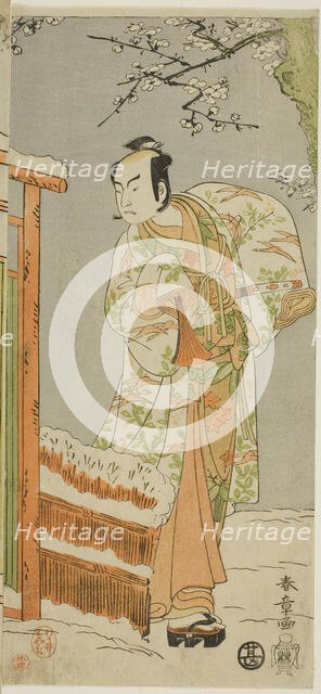 The Actor Arashi Sangoro II as Minamoto no Yoritomo in a dance interlude in scene two..., c. 1770. Creator: Shunsho.
