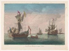 Seascape with ships and boats on a calm sea, 1745-1775. Creator: Anon.