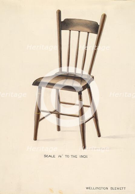 Bishop Hill: Chair, c. 1936. Creator: Wellington Blewett.