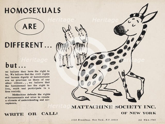 Homosexuals are Different, c1960 - 1969. Creator: Mattachine Society.