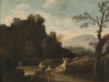 Landscape with the Flight into Egypt, c17th century. Creator: Unknown.