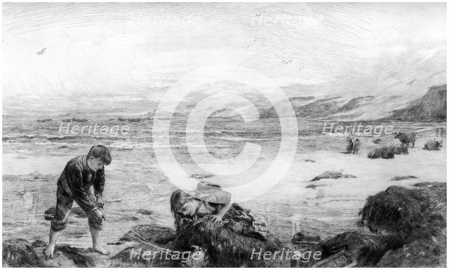 'The Nearest Way to School', c1880-1882.Artist: Otto Theodor Leyde