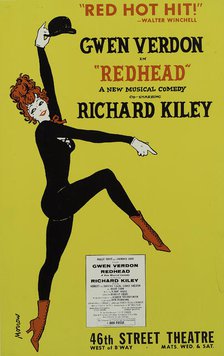 Poster for the Broadway stage production Redhead., 1959. Creator: Unknown.