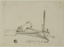 Mallet, Pick and Shovel, 1808/47. Creator: Joshua Cristall.