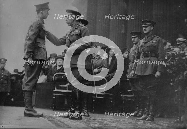 King George confers decorations, 1917. Creator: Bain News Service.