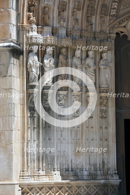 Detail of main portal with archivolt, Monastery of Batalha, Batalha, Portugal, 2009. Artist: Samuel Magal