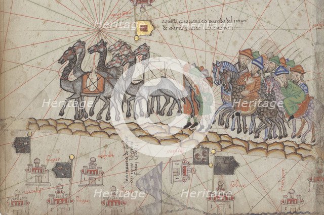 Caravan on the Silk Road. Detail from the Catalan Atlas.