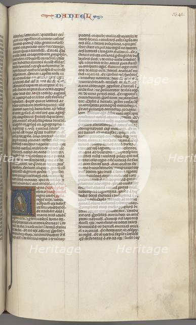 Fol. 341r, Daniel, historiated initial A, Daniel in the lions’ den, c. 1275-1300. Creator: Unknown.