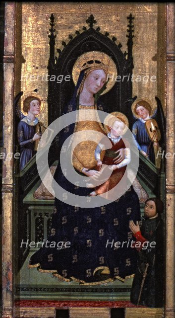 Central detail of the altarpiece of the Virgin of Abella de la Conca, tempera on wood, from the c…